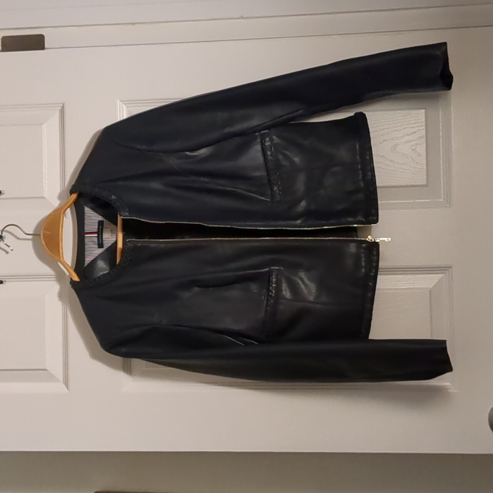 Tommy Hilfiger Vegan Leather Braided Jacket